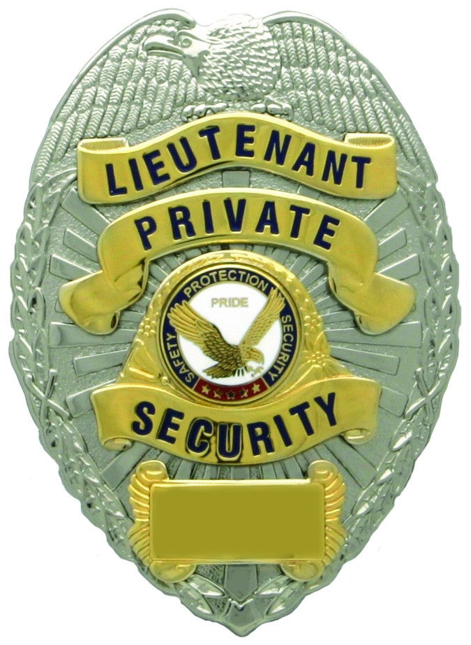 Lieutenant Private Security Gold On Silver Shield Badge First Class Uniforms 4621