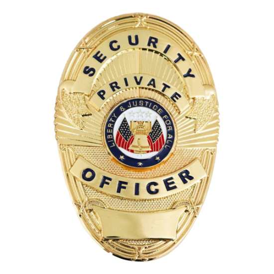 [BA04-CUSTOMIZED] SECURITY PRIVATE OFFICER GOLD SHIELD BADGE