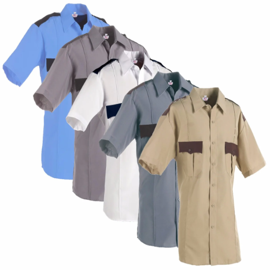 [TS01-5XL-CUSTOMIZED] 100% POLYESTER TWO TONE SHORT SLEEVE UNIFORM SHIRT