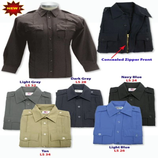 [LS22-S-CUSTOMIZED] 100% POLYESTER LONG SLEEVE ZIPPERED UNIFORM SHIRTS