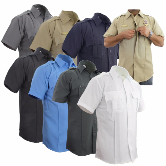 [SS26-M-CUSTOMIZED] 100% POLYESTER SHORT SLEEVE ZIPPERED UNIFORM SHIRTS