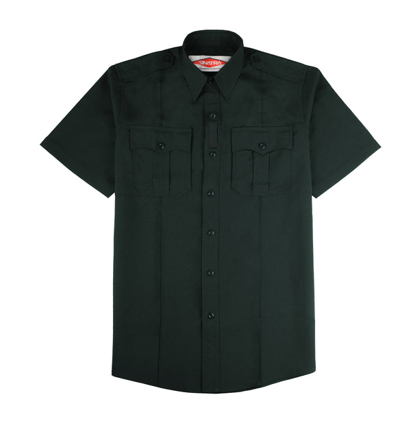 Poly Wool 4 Pocket Hidden Zipper Uniform Shirt - Short Sleeve