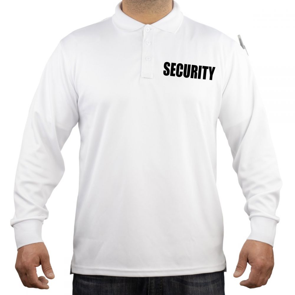 100 Polyester Security Tactical Performance Polo Long Sleeve Shirt First Class Uniforms